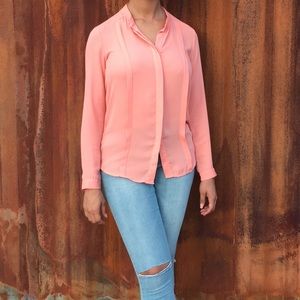 Pleated Blouse by Buttons sz small